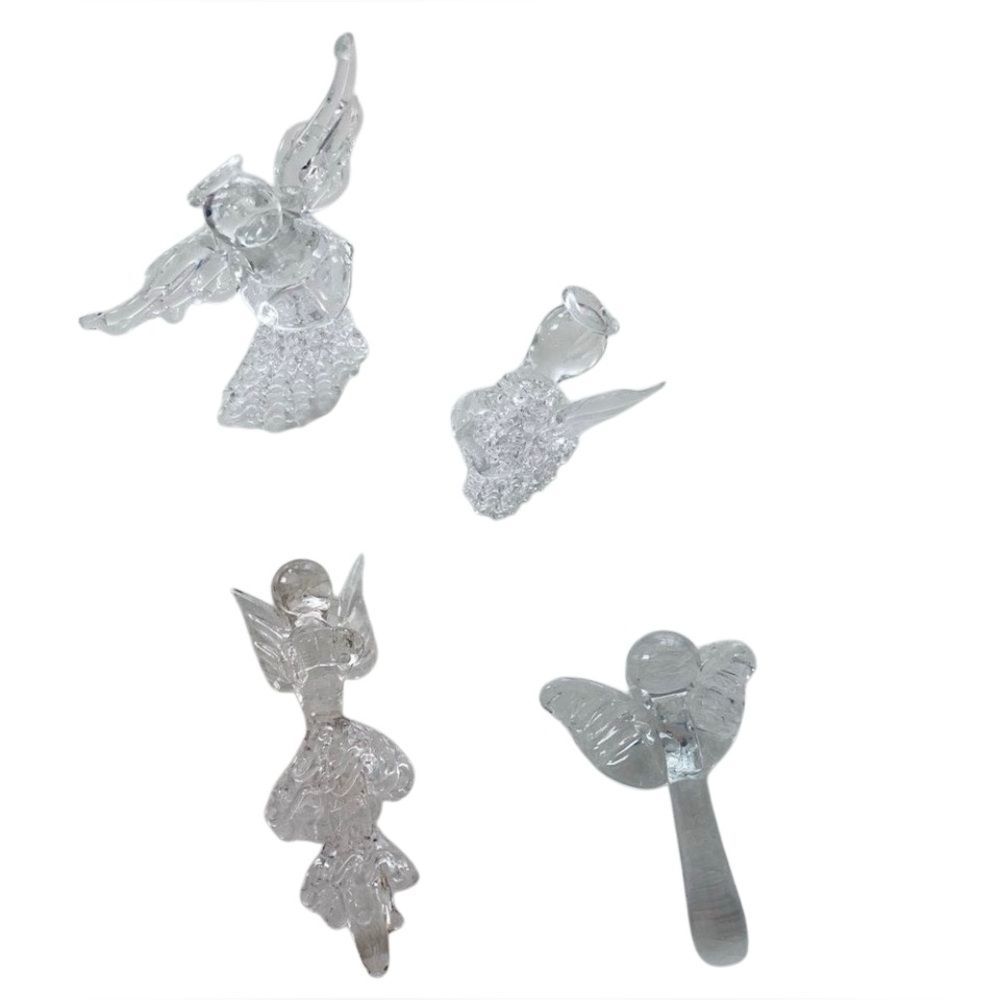 4 Glass Angel Tree Ornaments